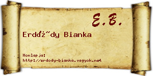 Erdődy Bianka névjegykártya
